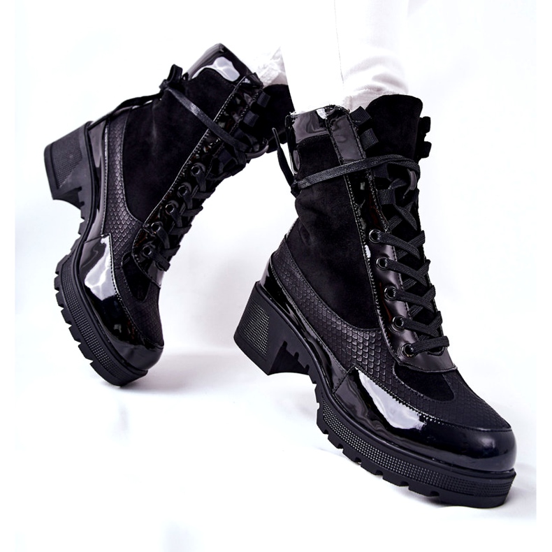 Bottines Meridiah en cuir noir le noir 2