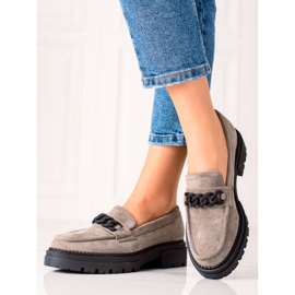 Mocassins en daim gris LA.FI noir 1