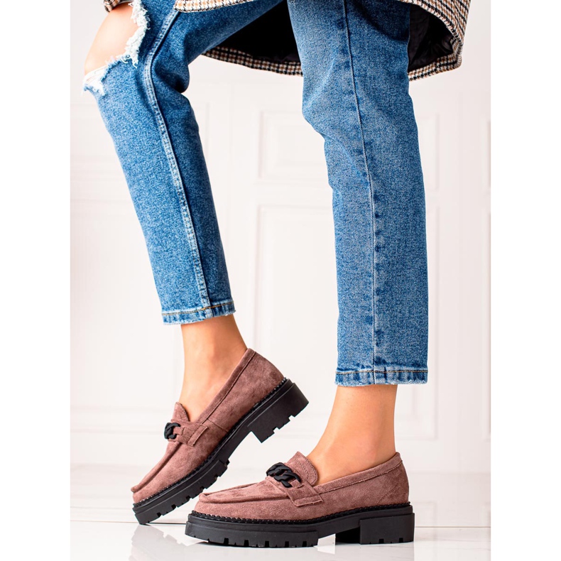 LA.FI Mocassins en Daim Marron brun le noir 1