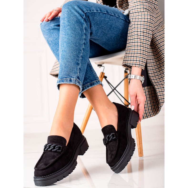 LA.FI Mocassins en Daim Noir le noir 1