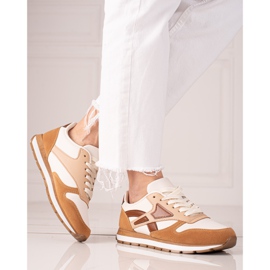 TRENDI Chaussures de sport décontractées beige brun 1