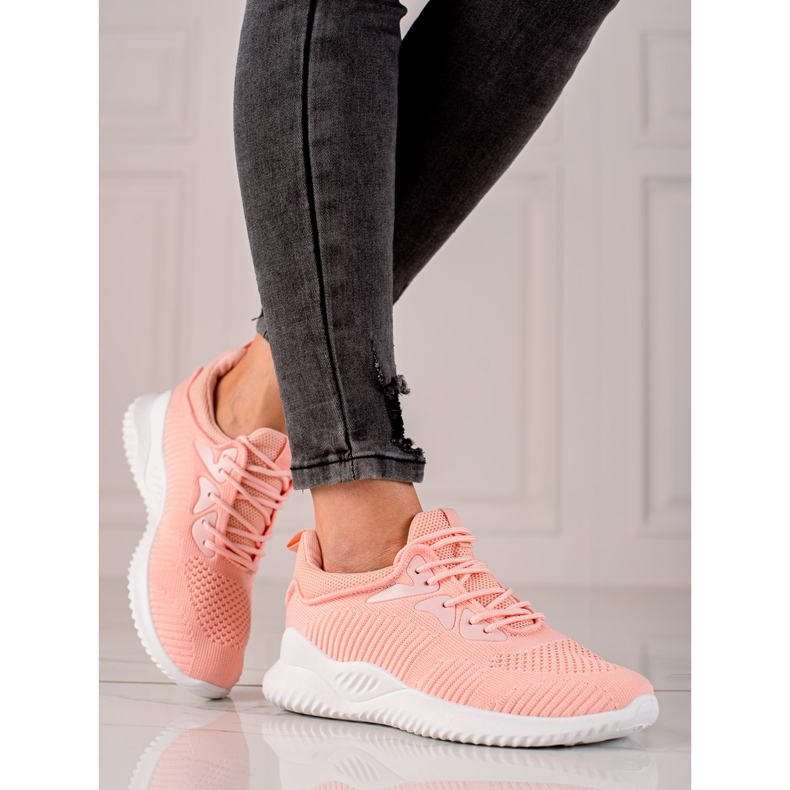 TRENDI Chaussures de sport Baskets orange rose 1