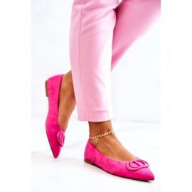 PS1 Ballerines En Daim Rose Spitz Neriso 3