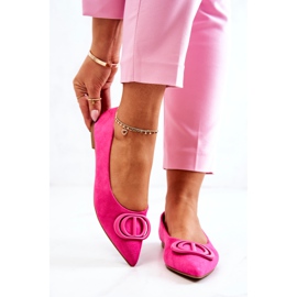 PS1 Ballerines En Daim Rose Spitz Neriso 4