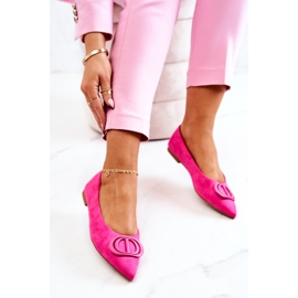PS1 Ballerines En Daim Rose Spitz Neriso 2
