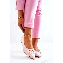 PS1 Ballerines En Daim Spitz Rose Clair Neriso 2