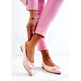PS1 Ballerines En Daim Spitz Rose Clair Neriso 7