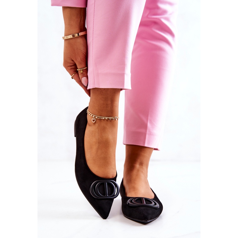 PS1 Ballerines En Daim Dans Le Noir Neriso Spitz 2