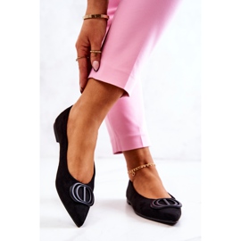 PS1 Ballerines En Daim Dans Le Noir Neriso Spitz 3