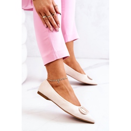 PS1 Ballerines En Daim Spitz Beige Clair Neriso 4