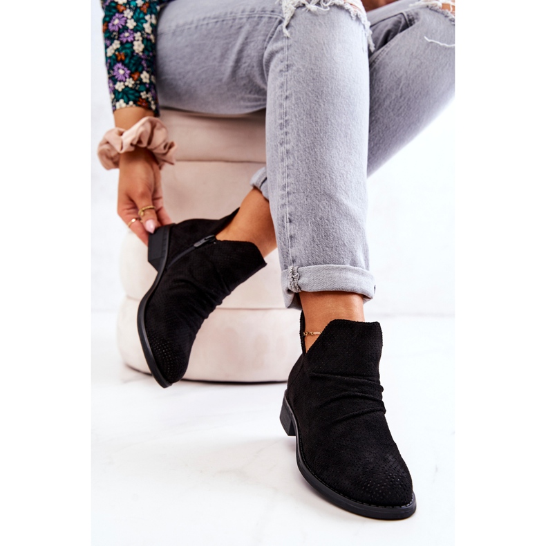 PS1 Boots froissées ajourées Noir Cynthia le noir 1