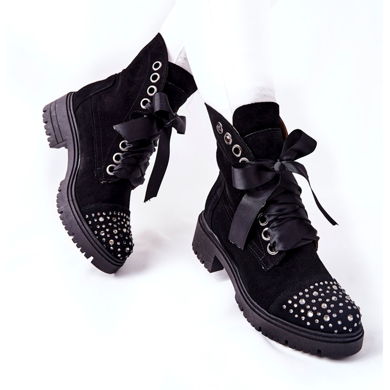 Lewski Shoes Bottes En Daim Workery Lewski Chaussures Attachées 3069 Noir 2