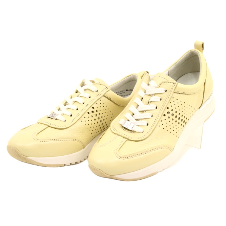 Caprice Chaussures en cuir ajouré pour femme 23500-28 655 jaune 3