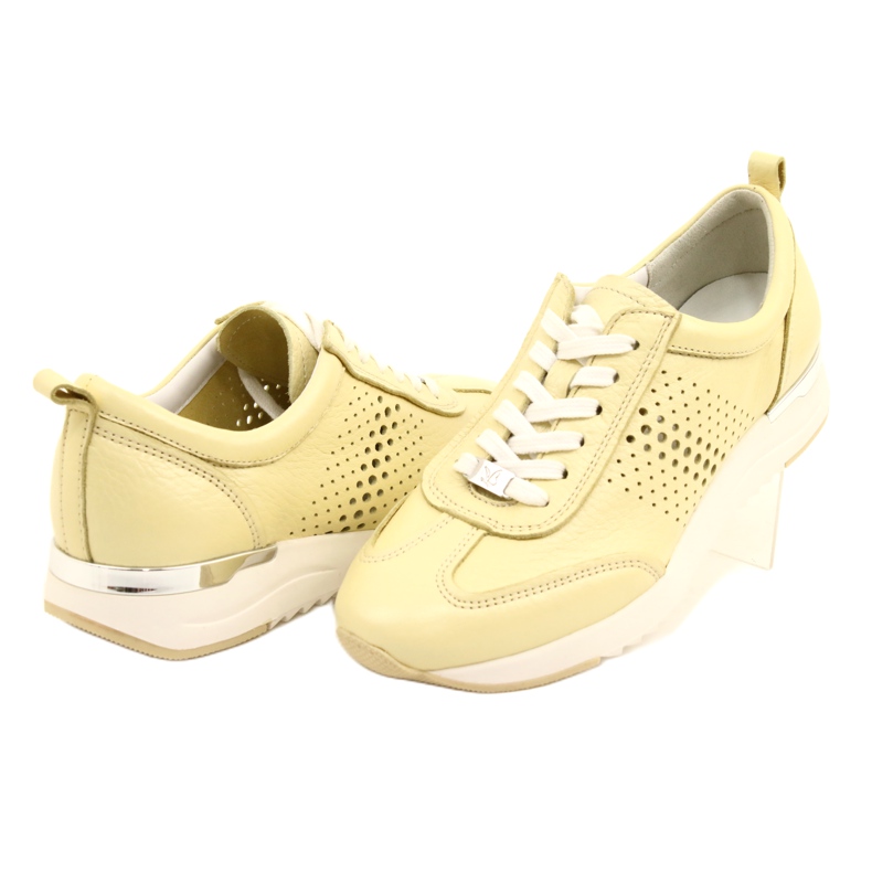 Caprice Chaussures en cuir ajouré pour femme 23500-28 655 jaune 4