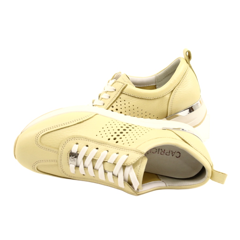 Caprice Chaussures en cuir ajouré pour femme 23500-28 655 jaune 5