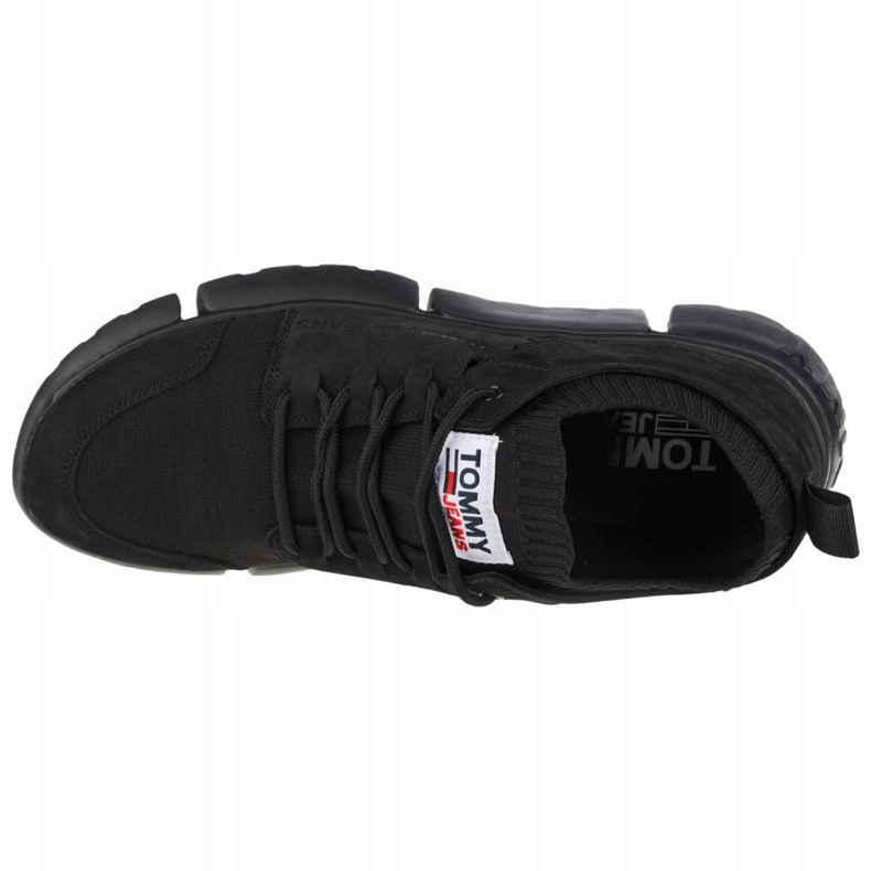 Chaussures Tommy Hilfiger Jeans Chunky Mono Sock Lea Baskets M EM0EM00679-BDS noir 2