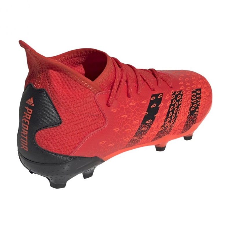 Chaussures de foot Adidas Predator Freak.3 Fg Jr FY6282 oranges et rouges 1