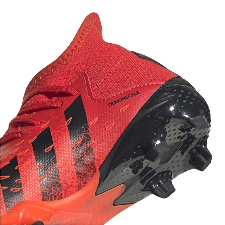 Chaussures de foot Adidas Predator Freak.3 Fg Jr FY6282 oranges et rouges 2