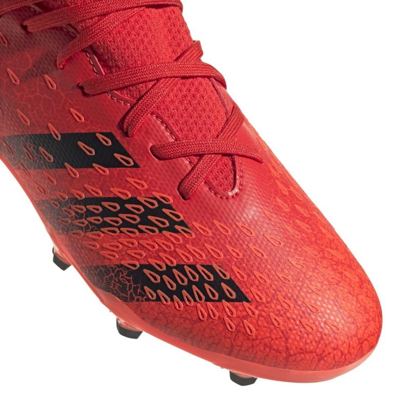 Chaussures de foot Adidas Predator Freak.3 Fg Jr FY6282 oranges et rouges 3