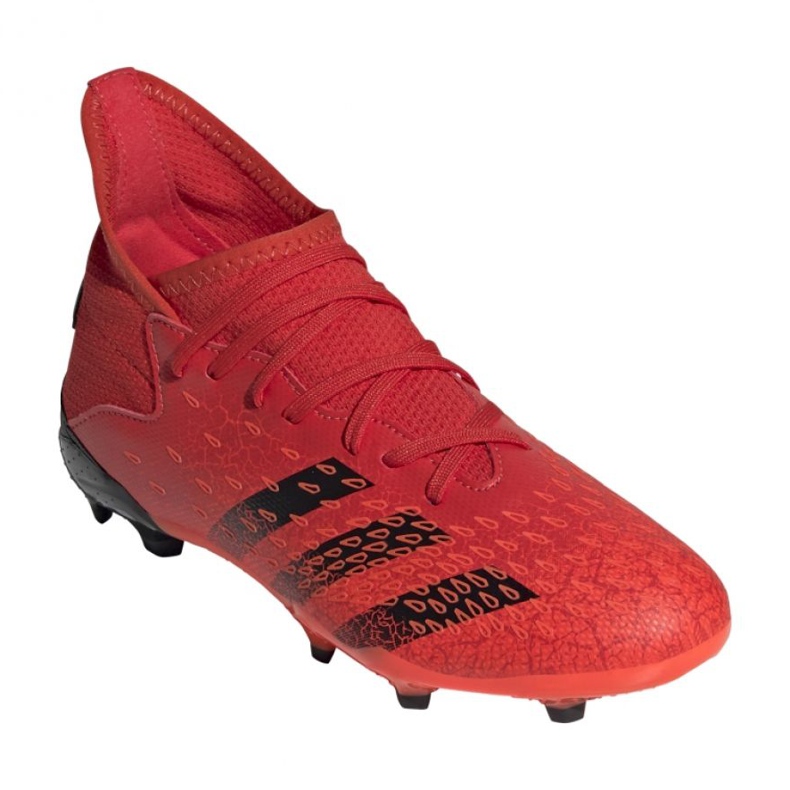 Chaussures de foot Adidas Predator Freak.3 Fg Jr FY6282 oranges et rouges 4