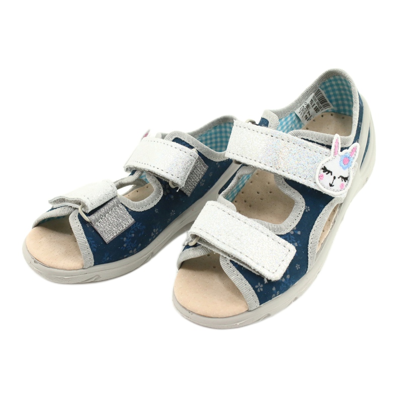 Befado chaussures pour enfants pu 065P154 bleu marine argent 3