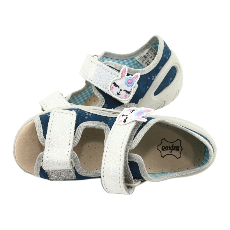Befado chaussures pour enfants pu 065P154 bleu marine argent 5