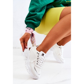 FS2 Baskets Sur La Plateforme Blanche Sallie argent 1