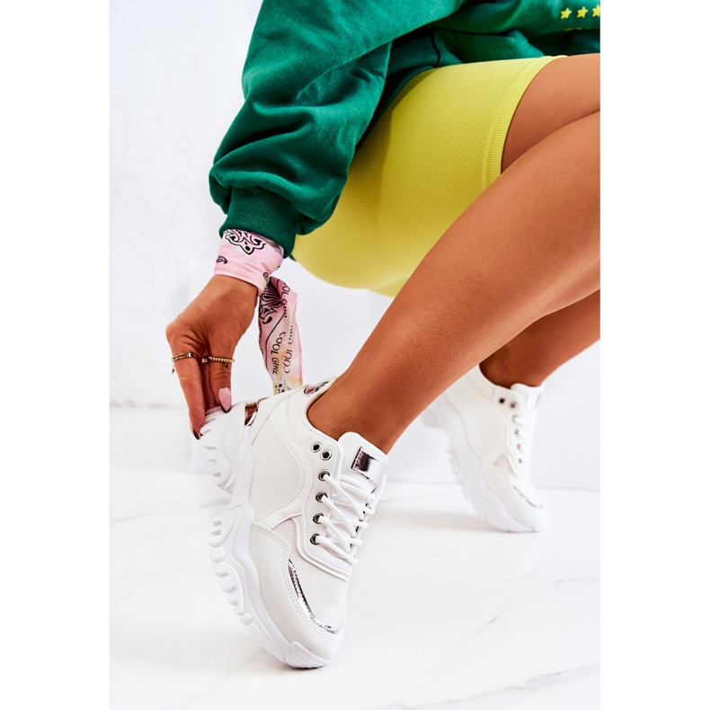 FS2 Baskets Sur La Plateforme Blanche Sallie argent 1