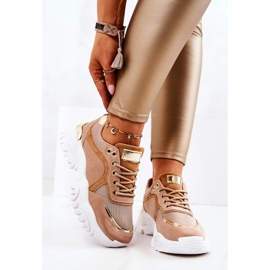 FS2 Baskets Sur La Plateforme Marron Sallie beige d'or 1