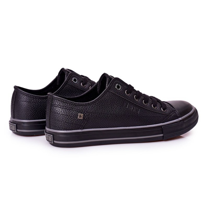 Baskets en cuir pour hommes Big Star II174002 Noir 1