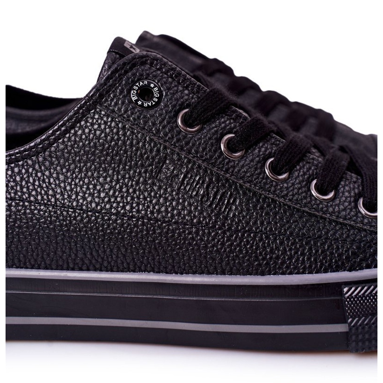 Baskets en cuir pour hommes Big Star II174002 Noir le noir 3