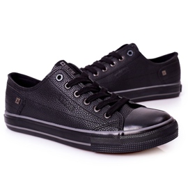 Baskets en cuir pour hommes Big Star II174002 Noir 4