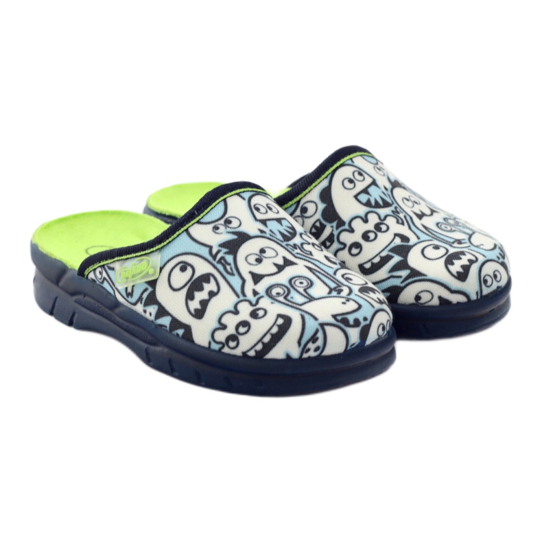Pantoufles à colorier Befado chaussures pour enfants blanc bleu marine bleu 4