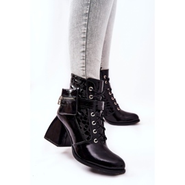 PF1 Boots Cuir Avec Rein Noir Cannie le noir 3