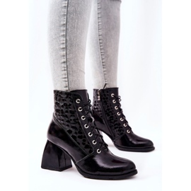 PF1 Boots Cuir Avec Rein Noir Cannie le noir 7