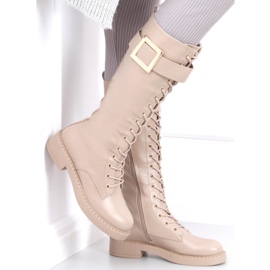 Bottines à lacets Naomi Kaki beige 1 Bottines à lacets Naomi Kaki beige 1
