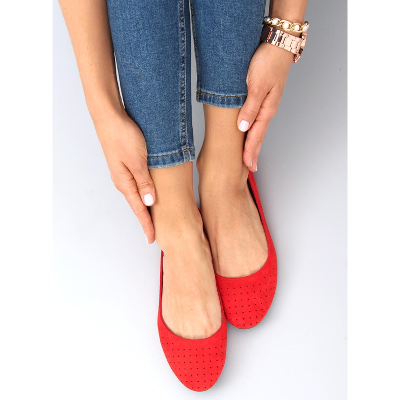 Ballerines Ajourées Ameli Rouge 1