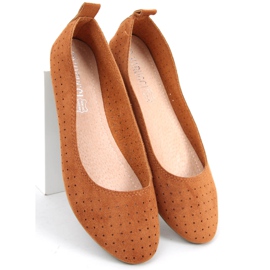 Amela Camel ballerines ajourées brun 2