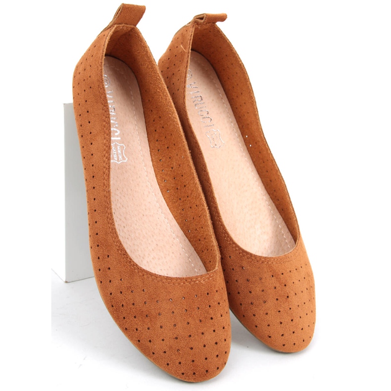 Amela Camel ballerines ajourées brun 2