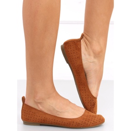 Amela Camel ballerines ajourées brun 3