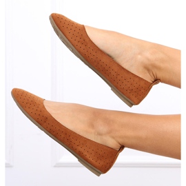 Amela Camel ballerines ajourées brun 5