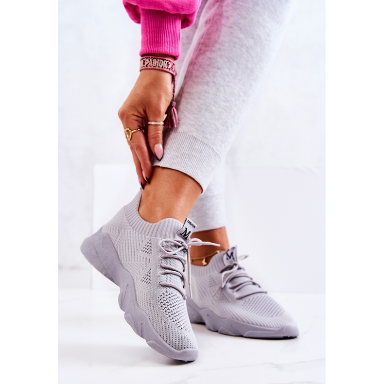 PS1 Chaussures Sport Baskets Tissu Gris Nolene 2