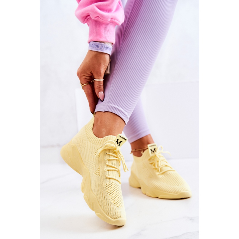 PS1 Chaussures de Sport Matière Baskets Jaune Nolene 2