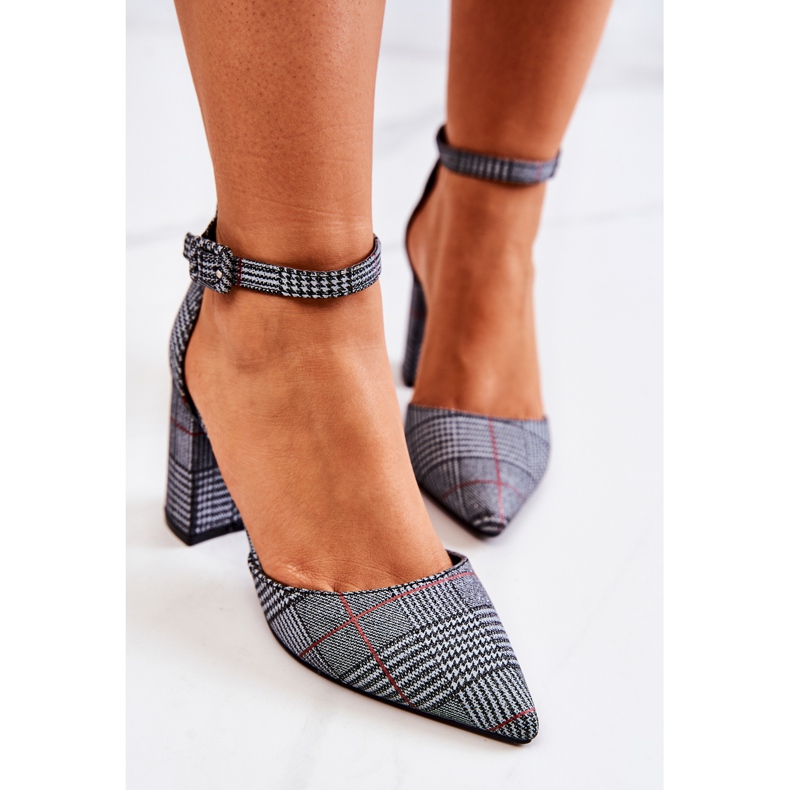 PS1 Escarpins sur un poteau à carreaux noir et blanc Harye blanche le noir 1