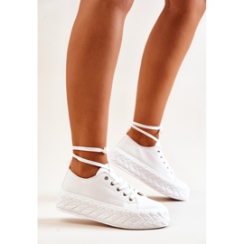 PS1 Baskets sur une plate-forme Suzane blanche massive 4