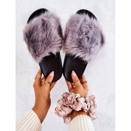 PM1 Chaussons Avec Fourrure, Caoutchouc Gris Pollie 1