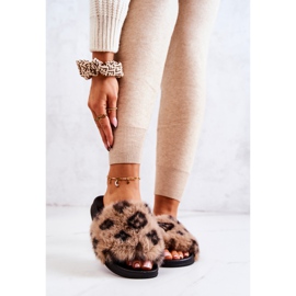 PM1 Chaussons Avec Fourrure Caoutchouc Léopard Marron Noelle beige brun 2
