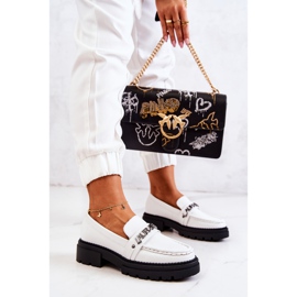 PL5 Mocassins Cuir Lettres La.Fi Blanc Jenefer 1