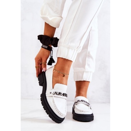 PL5 Mocassins Cuir Lettres La.Fi Blanc Jenefer blanche 2