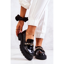 PL5 Mocassins Laqués Lettres La.Fi Noir Jenefer le noir 1
